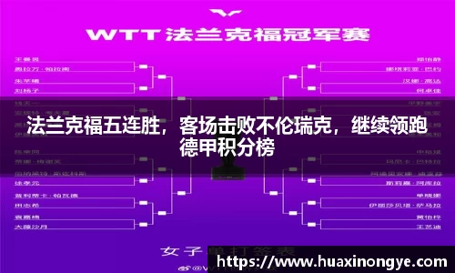 法兰克福五连胜，客场击败不伦瑞克，继续领跑德甲积分榜