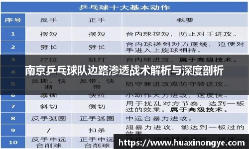 南京乒乓球队边路渗透战术解析与深度剖析